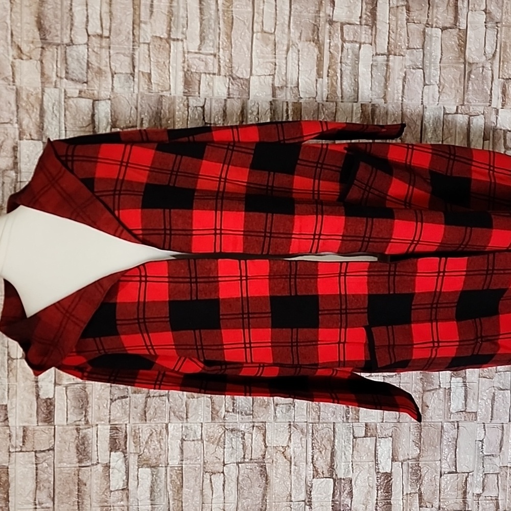 Belldini Brand New Plaid Red and Black Women's Sweater Cardigan
